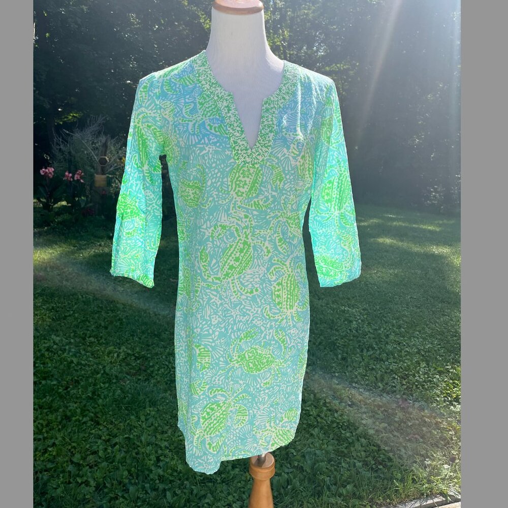 Lily Pulitzer cotton embellished dress, crab design